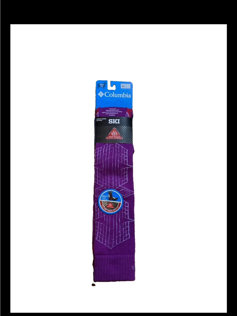 Columbia omni heat medium weight Purple Ski Socks Size W8-11.5